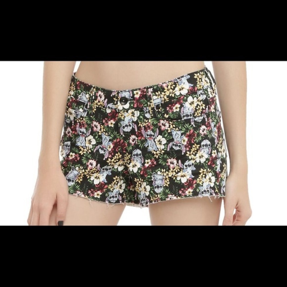 Disney Lilo and Stitch Tropical Cutoff Jean Shorts